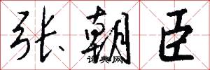 张朝臣怎么写好看