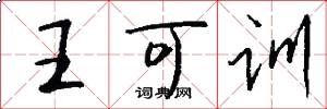 王可训怎么写好看