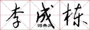 李成栋怎么写好看