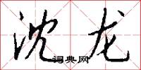 沈龙怎么写好看