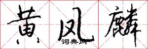 黄凤麟怎么写好看