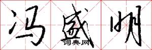 冯盛明怎么写好看