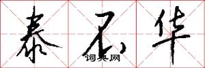 泰不华怎么写好看