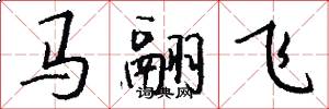 马翮飞怎么写好看