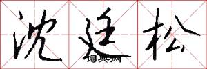 沈廷松怎么写好看
