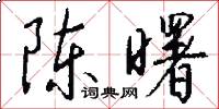 陈曙怎么写好看