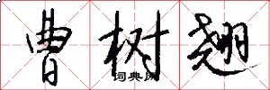 曹树翘怎么写好看