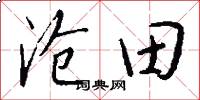 沧田怎么写好看