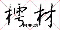 樗材怎么写好看
