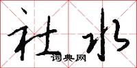 社水怎么写好看
