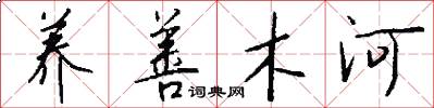 养善木河怎么写好看