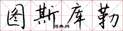 图斯库勒怎么写好看
