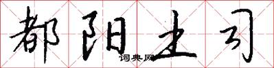 都阳土司怎么写好看