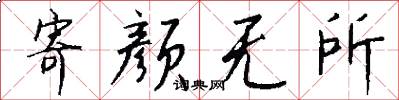 寄颜无所怎么写好看