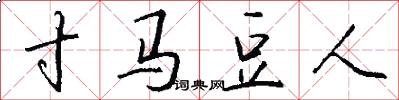 寸马豆人怎么写好看