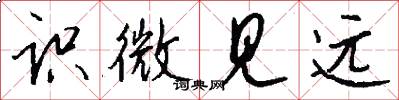 识微见远怎么写好看
