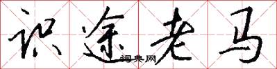 识途老马怎么写好看