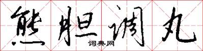 熊胆调丸怎么写好看