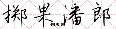 掷果潘郎怎么写好看