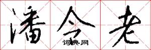 潘令老怎么写好看