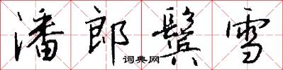 潘郎鬓雪怎么写好看