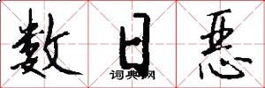 数日恶怎么写好看