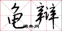 龟辩怎么写好看