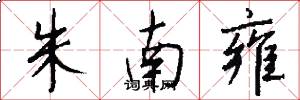 朱南雍怎么写好看