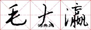 毛大瀛怎么写好看