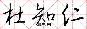 杜知仁怎么写好看
