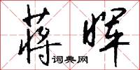 蒋晖怎么写好看