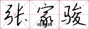 张家骏怎么写好看
