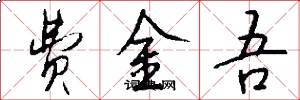 费金吾怎么写好看