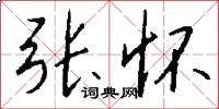 张怀怎么写好看