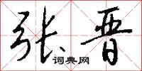 张晋怎么写好看