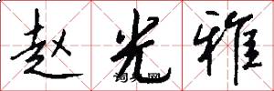 赵光雅怎么写好看