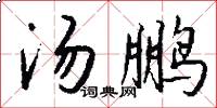 汤鹏怎么写好看