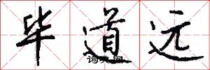 毕道远怎么写好看