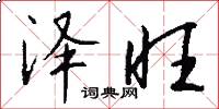 泽旺怎么写好看
