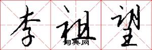 李祖望怎么写好看