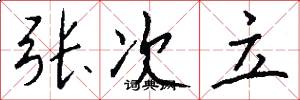 张次立怎么写好看