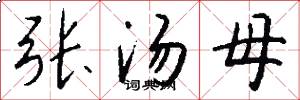 张汤母怎么写好看