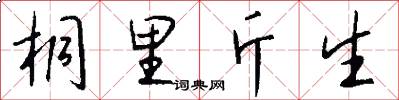 桐里斤生怎么写好看