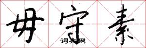 毋守素怎么写好看