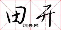 田开怎么写好看