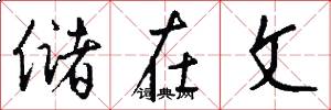 储在文怎么写好看