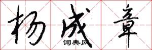 杨成章怎么写好看