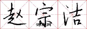 赵宗洁怎么写好看