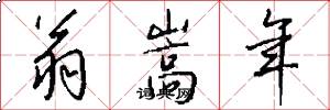 翁嵩年怎么写好看