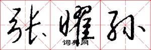 张曜孙怎么写好看